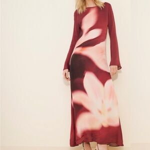 The wolf gang Leona Maxi Dress Elegant Floral Long Sleeve Dress